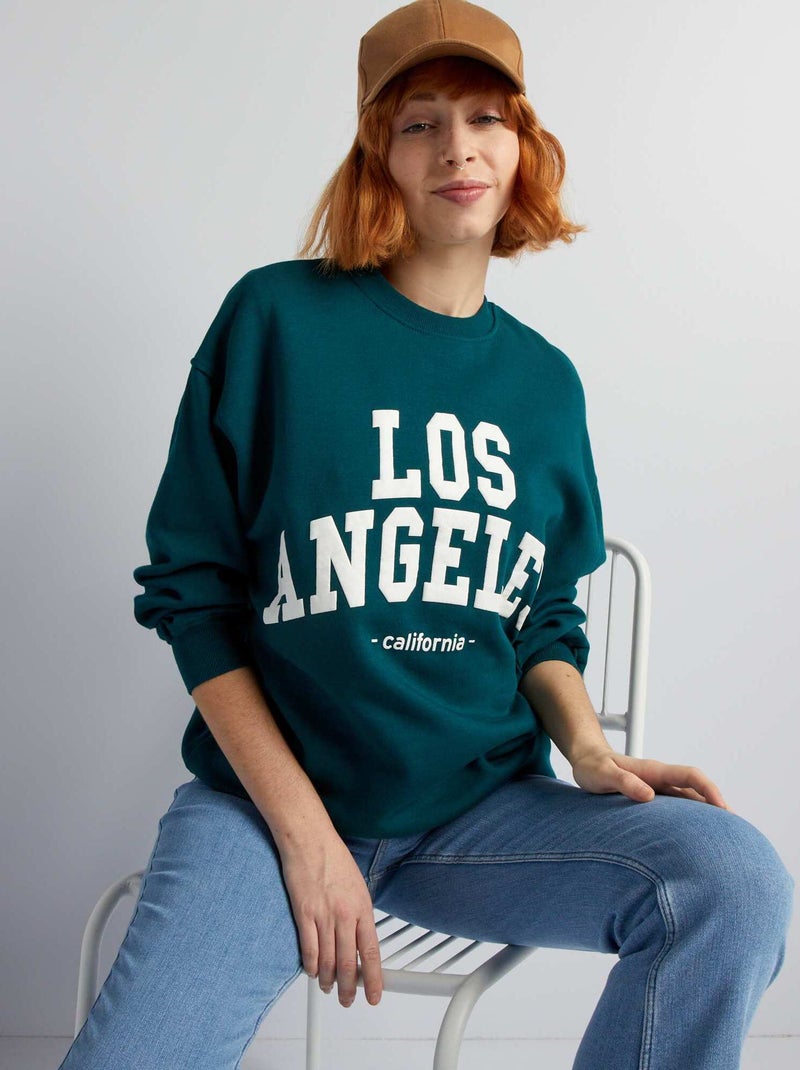 Sudadera de chándal estampada VERDE - Kiabi
