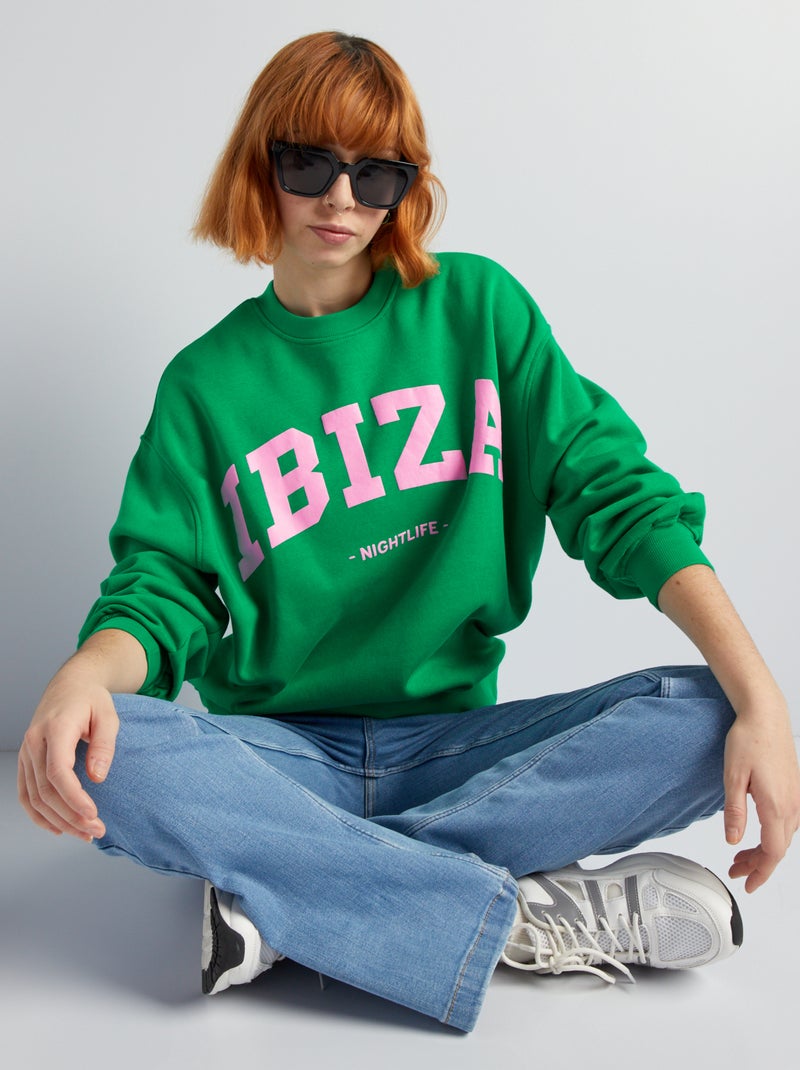 Sudadera de chándal estampada VERDE - Kiabi