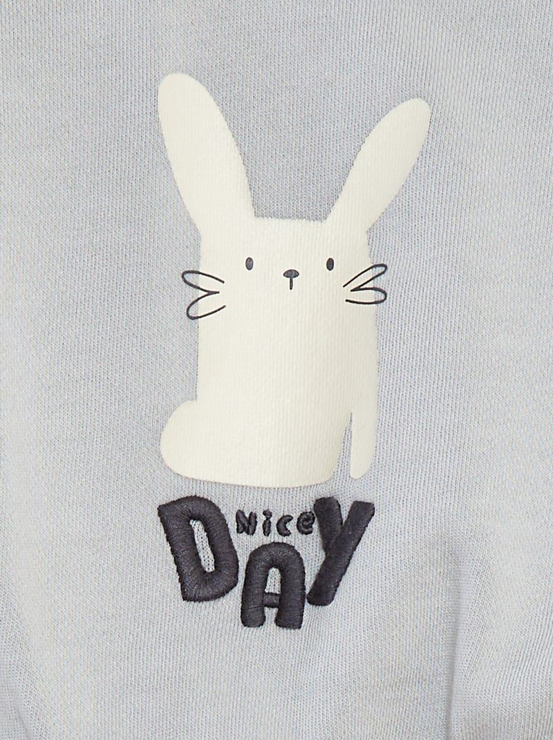 Sudadera de chándal estampado recto/verso AZUL - Kiabi