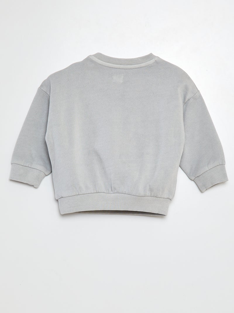 Sudadera de chándal estampado recto/verso AZUL - Kiabi