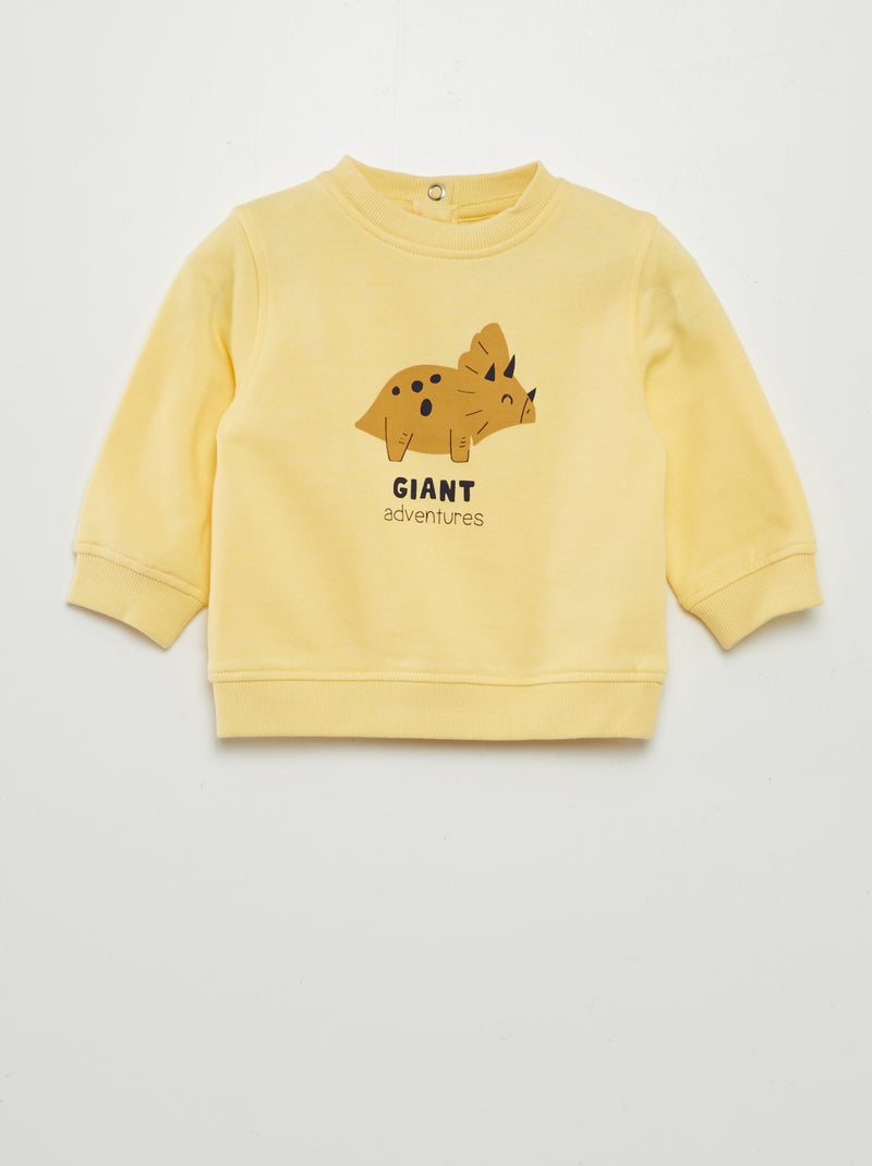 Sudadera de chándal fina con estampado AMARILLO - Kiabi