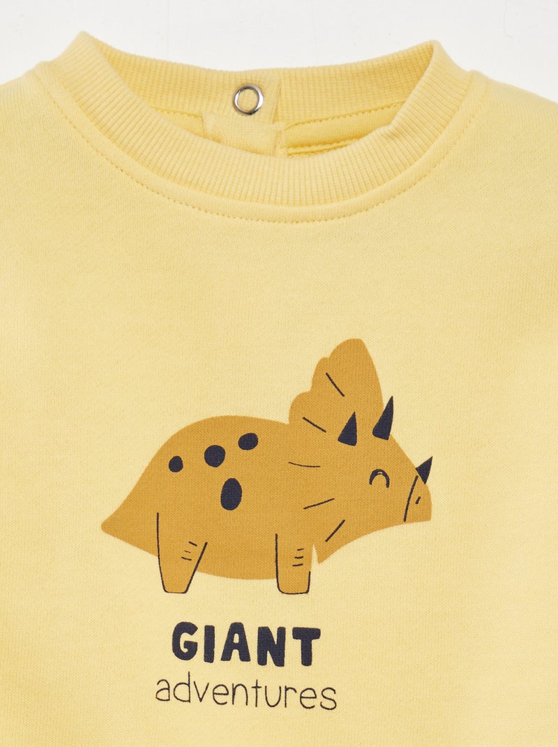 Sudadera de chándal fina con estampado AMARILLO - Kiabi