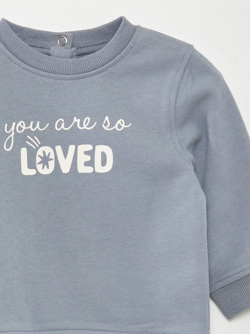 Sudadera de chándal fina con estampado AZUL - Kiabi