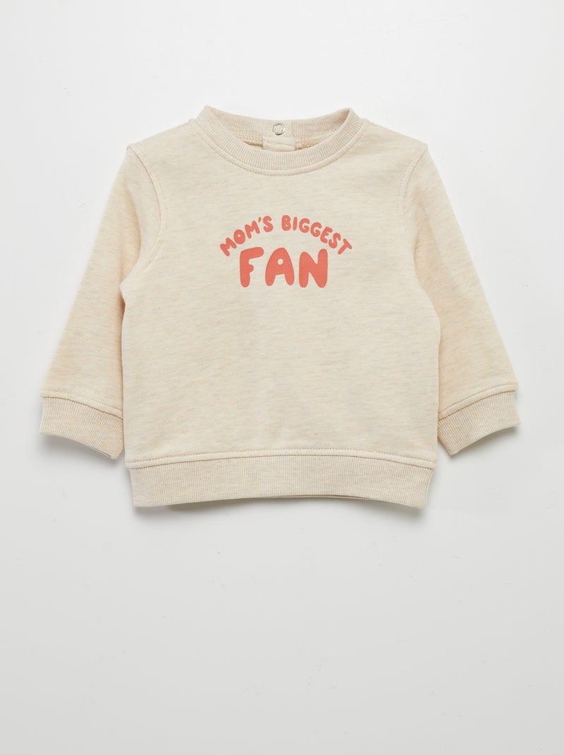 Sudadera de chándal fina con estampado BEIGE - Kiabi