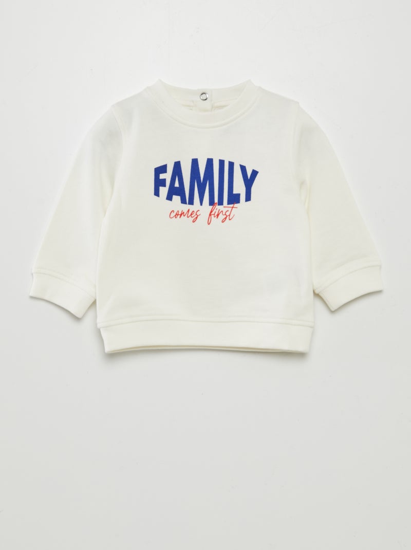 Sudadera de chándal fina con estampado BLANCO - Kiabi