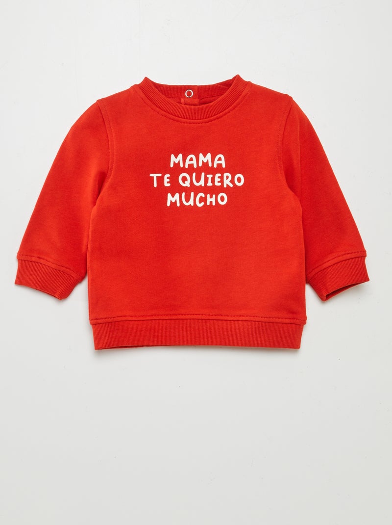 Sudadera de chándal fina con estampado ROJO - Kiabi