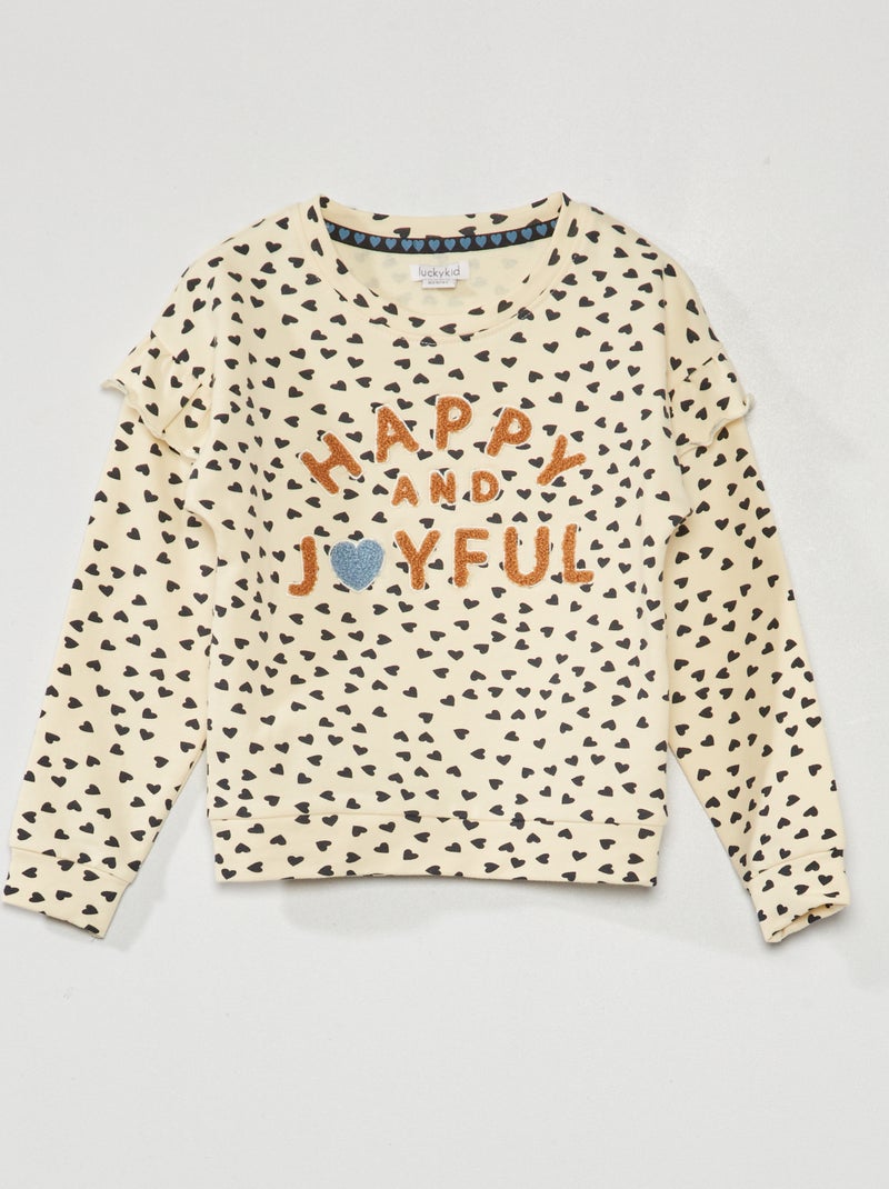 Sudadera de chándal 'Happy and Joyfull' BEIGE - Kiabi