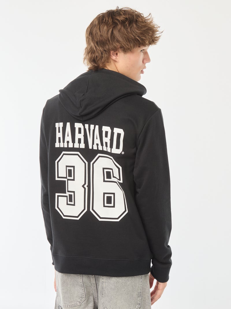 Sudadera de chándal 'Harvard' con capucha estampado en ambos lados negro - Kiabi