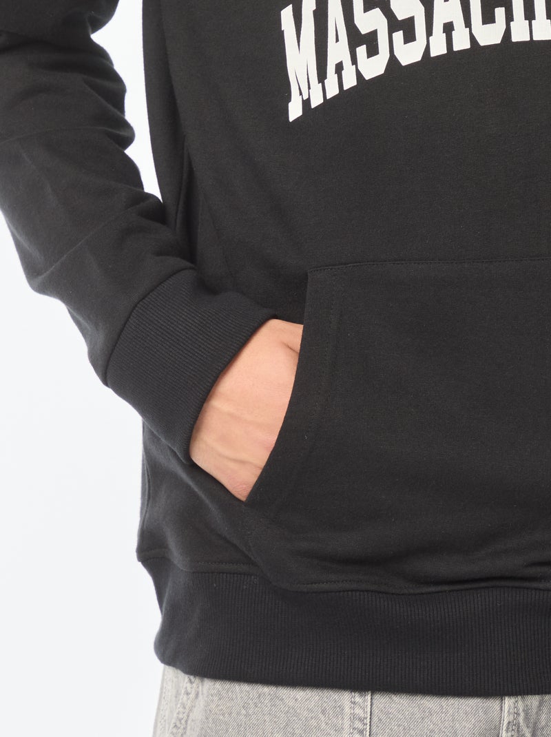 Sudadera de chándal 'Harvard' con capucha estampado en ambos lados negro - Kiabi