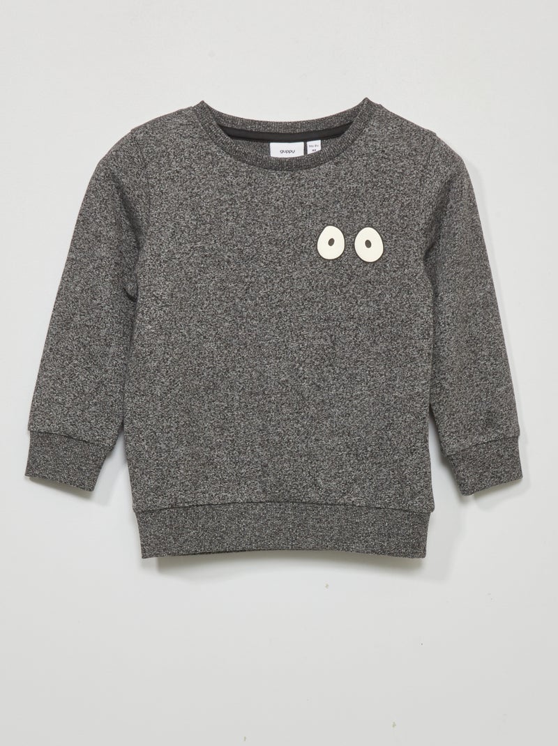 Sudadera de chándal jaspeada 'ojos' GRIS - Kiabi