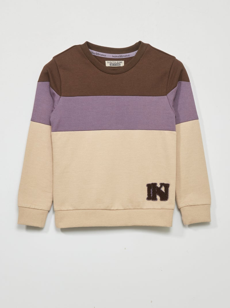 Sudadera de chándal ligera colorblock MARRON - Kiabi