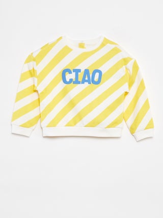 Sudadera de chándal ligera con cuello redondo y motivo
