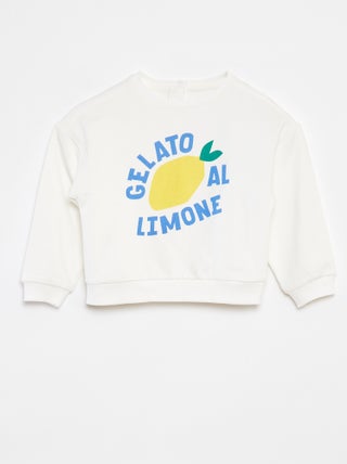 Sudadera de chándal ligera con cuello redondo y motivo