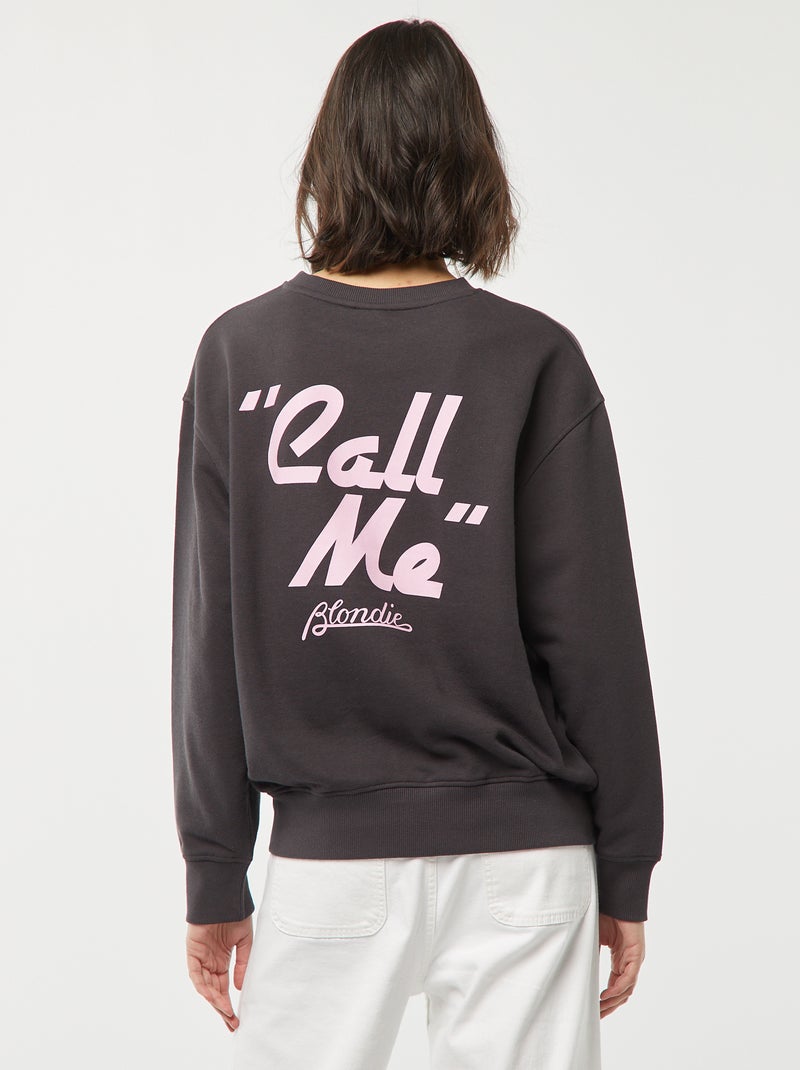 Sudadera de chándal ligera con estampado en ambos lados NEGRO - Kiabi