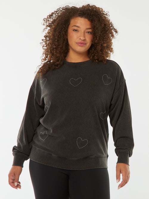 Sudadera de chándal ligera con estrellas de strass - Kiabi