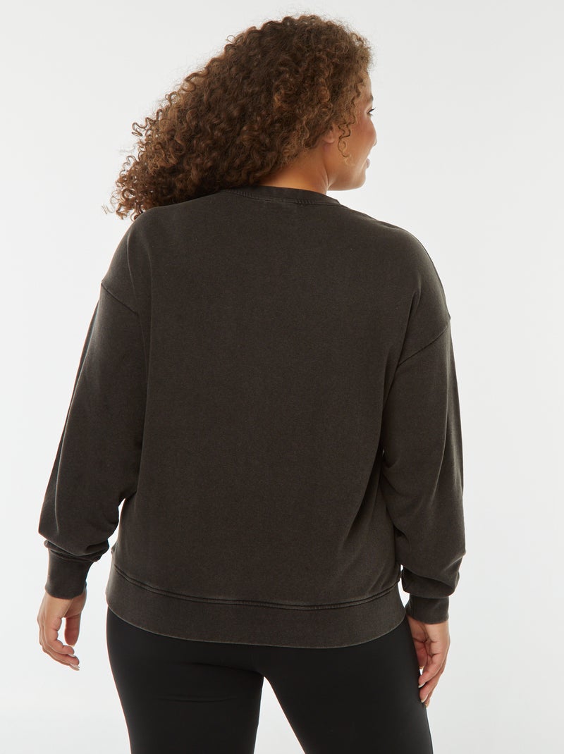 Sudadera de chándal ligera con estrellas de strass Negro - Kiabi