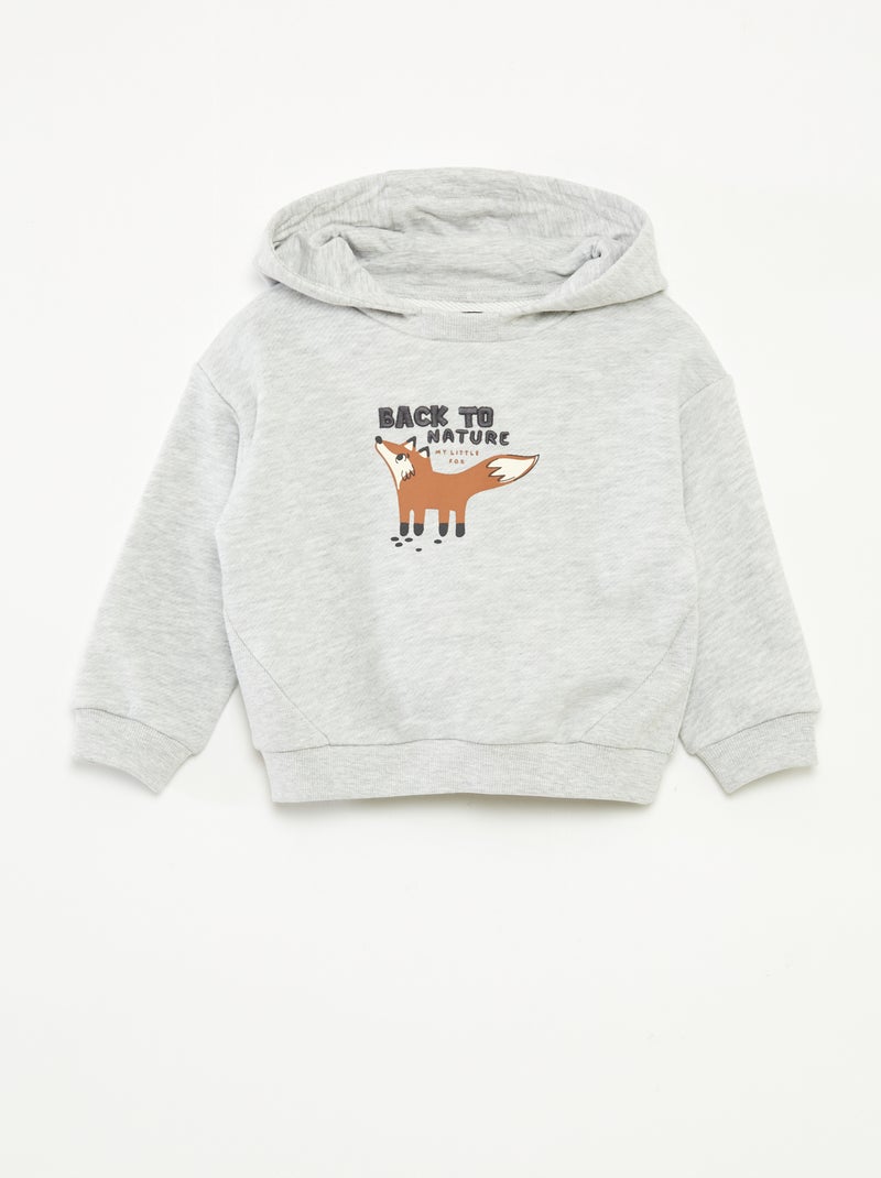 Sudadera de chándal ligero con capucha y adorno delantero Gris - Kiabi
