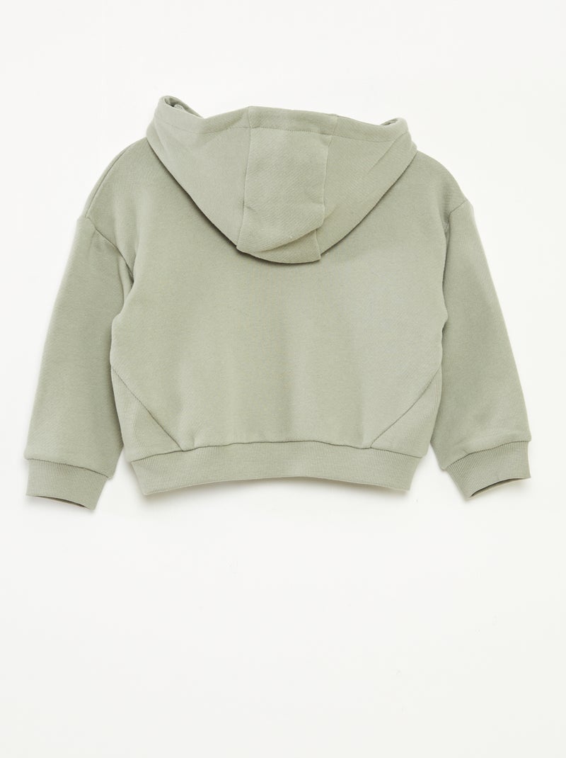 Sudadera de chándal ligero con capucha y adorno delantero Kaki - Kiabi