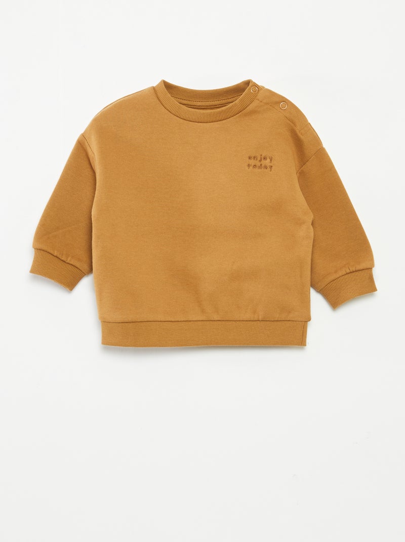Sudadera de chándal lisa Beige - Kiabi
