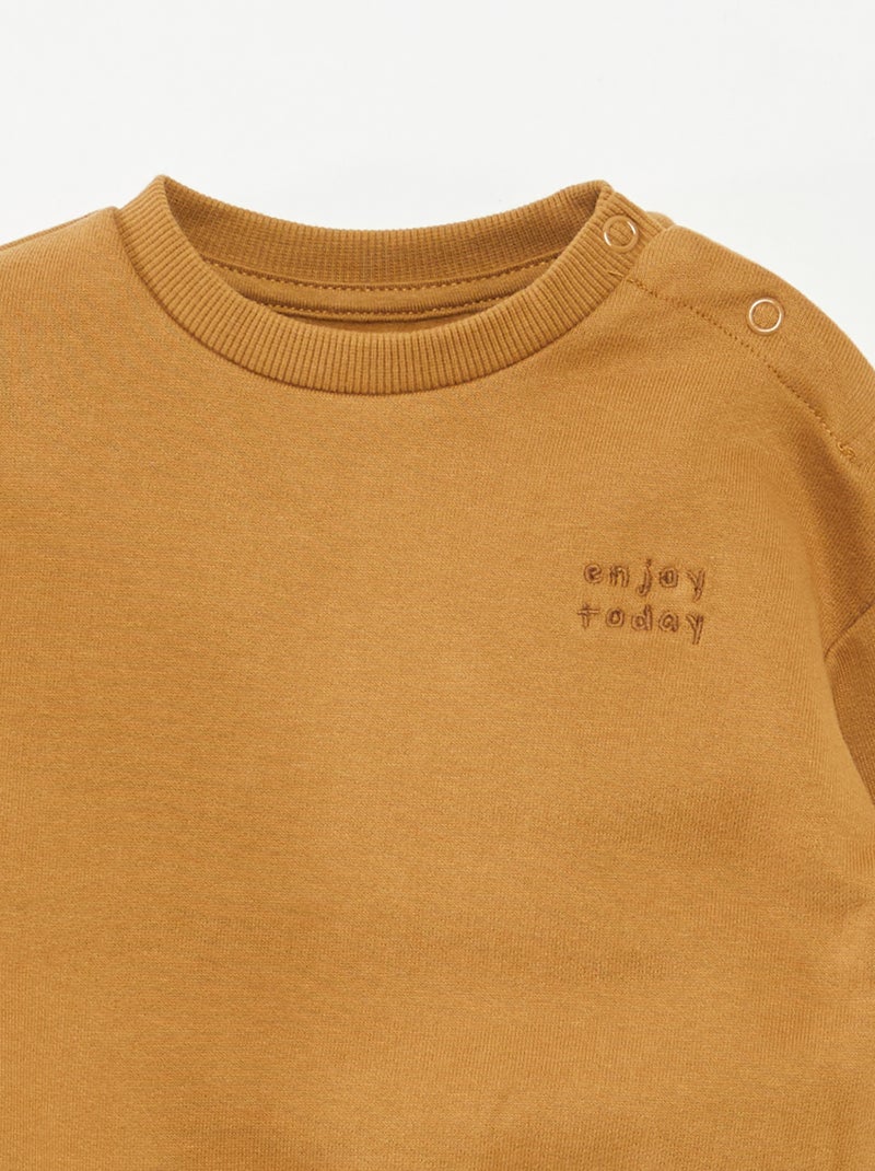 Sudadera de chándal lisa Beige - Kiabi