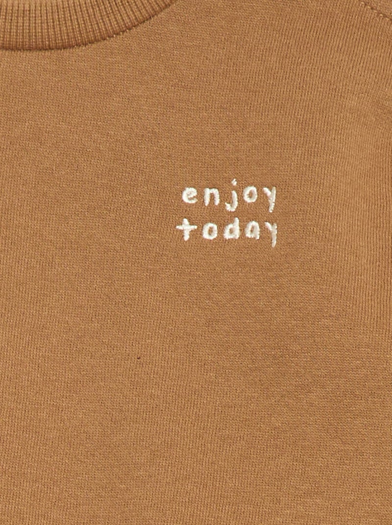 Sudadera de chándal lisa Beige - Kiabi