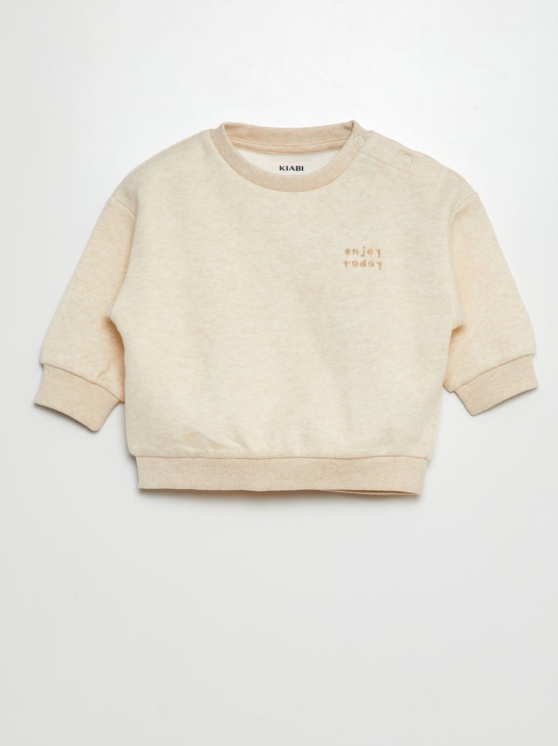 Sudadera de chándal lisa BEIGE - Kiabi