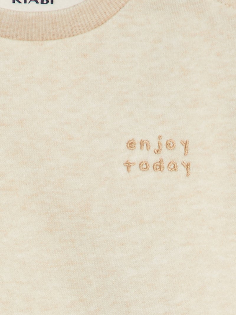 Sudadera de chándal lisa BEIGE - Kiabi