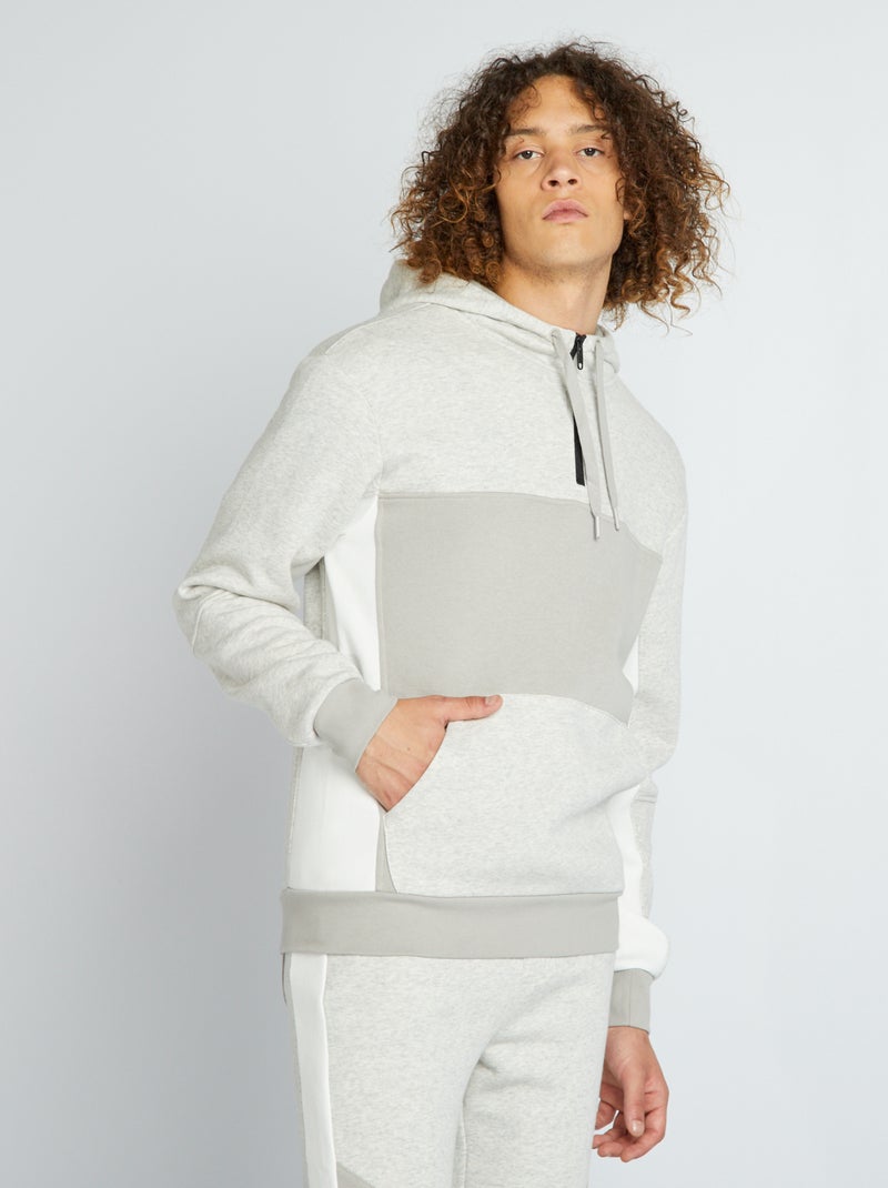 Sudadera de chándal lisa con capucha blanco - Kiabi