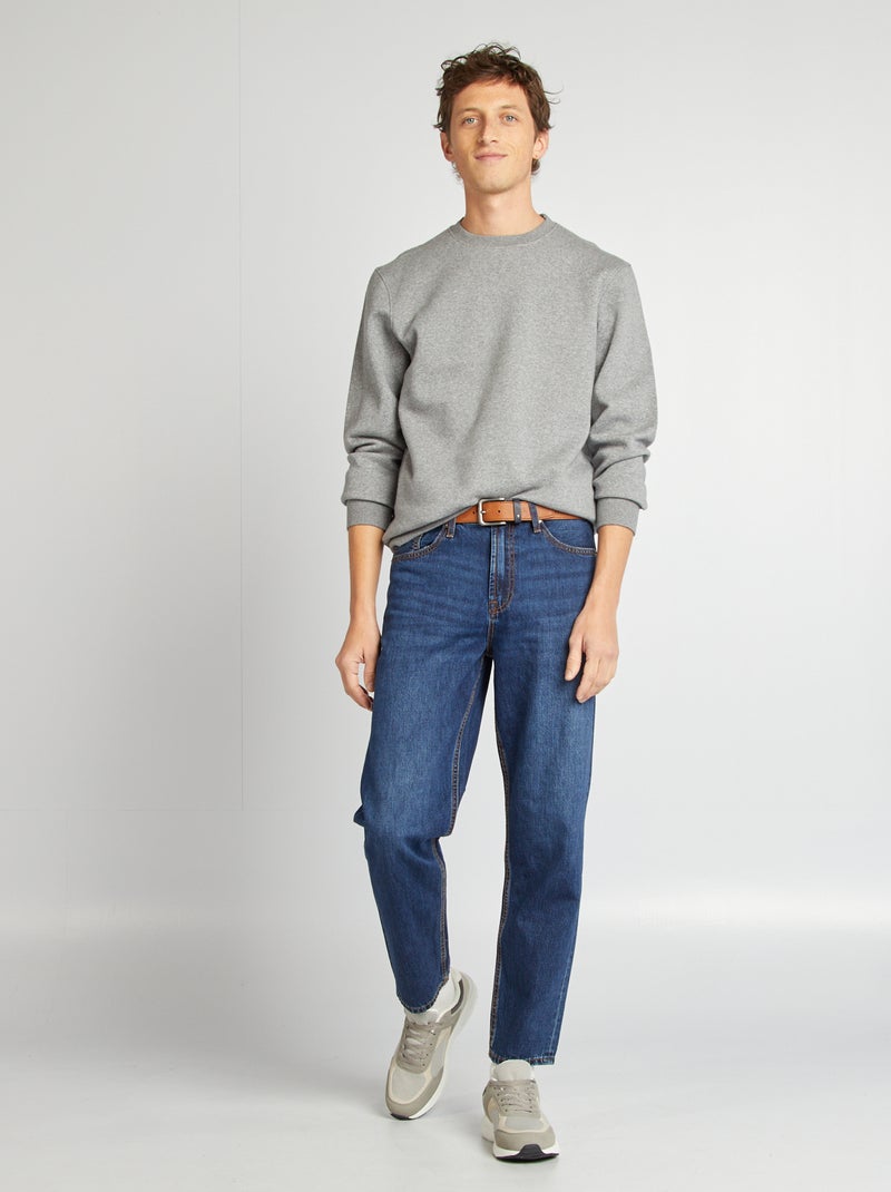 Sudadera de chándal lisa con cuello redondo GRIS - Kiabi