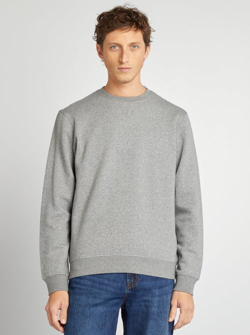 Sudadera de chándal lisa con cuello redondo - Kiabi