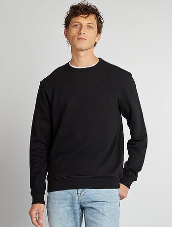 Sudadera de chándal lisa con cuello redondo