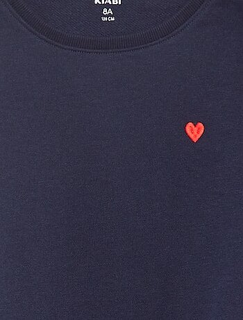 Sudadera de chándal lisa corazón bordado