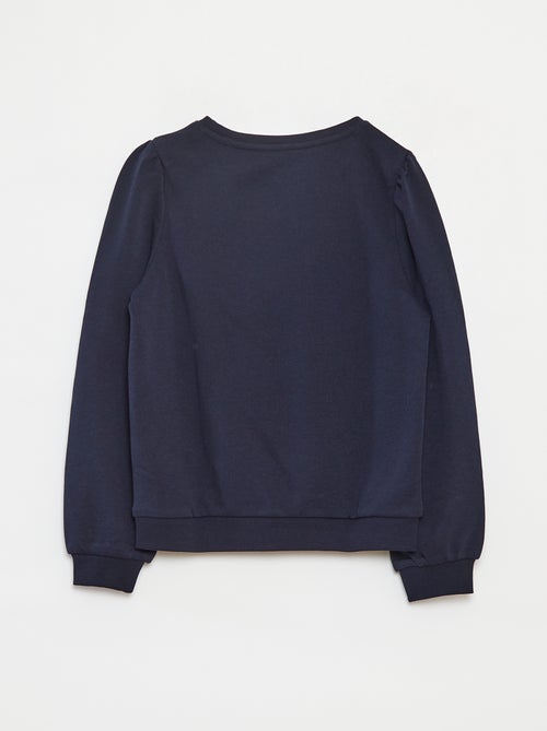 Sudadera de chándal lisa corazón bordado - Kiabi