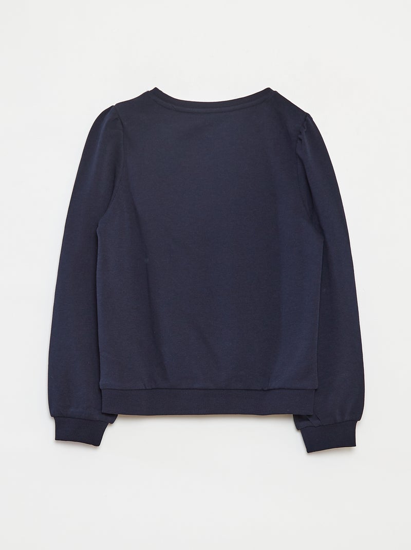 Sudadera de chándal lisa corazón bordado Azul - Kiabi