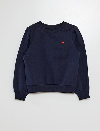 Sudadera de chándal lisa corazón bordado