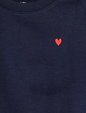 Sudadera de chándal lisa corazón bordado