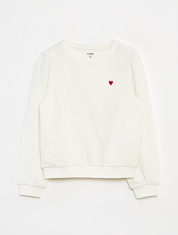 Sudadera de chándal lisa corazón bordado