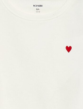 Sudadera de chándal lisa corazón bordado