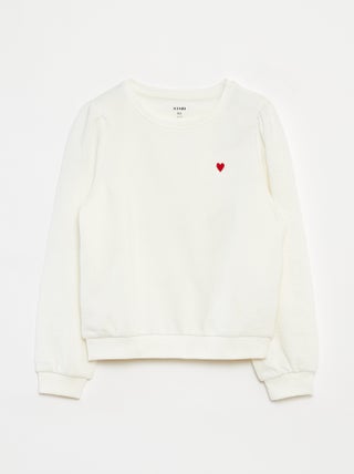 Sudadera de chándal lisa corazón bordado
