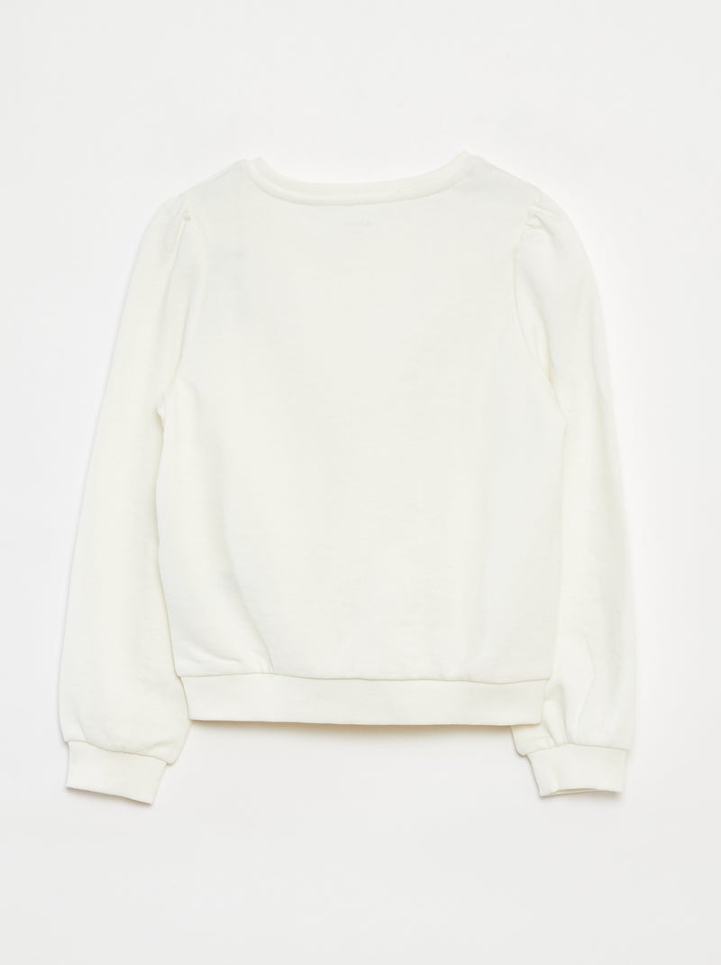 Sudadera de chándal lisa corazón bordado Blanco - Kiabi