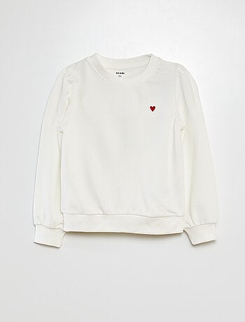 Sudadera de chándal lisa corazón bordado