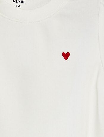 Sudadera de chándal lisa corazón bordado