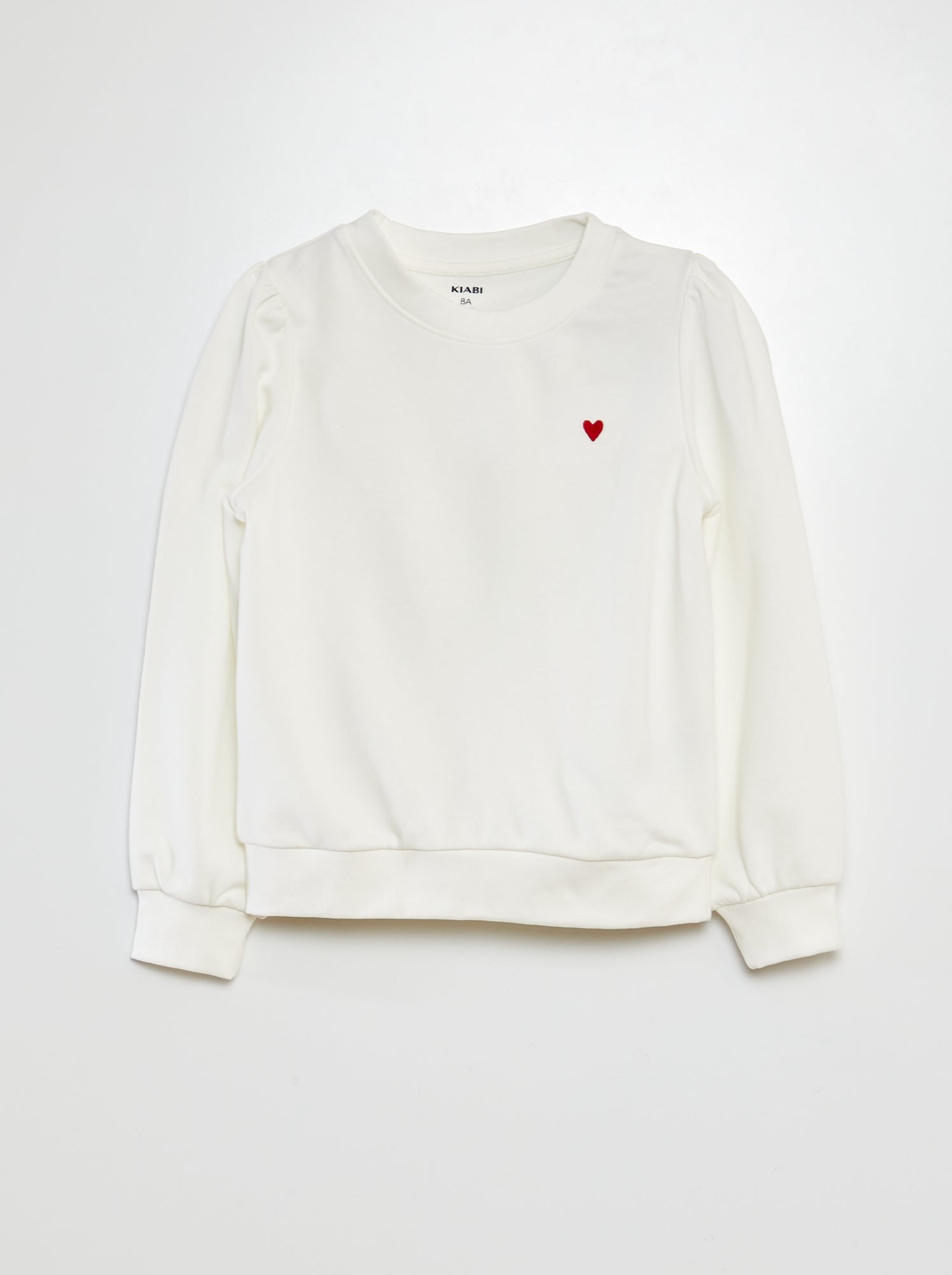 Sudadera de chándal lisa corazón bordado