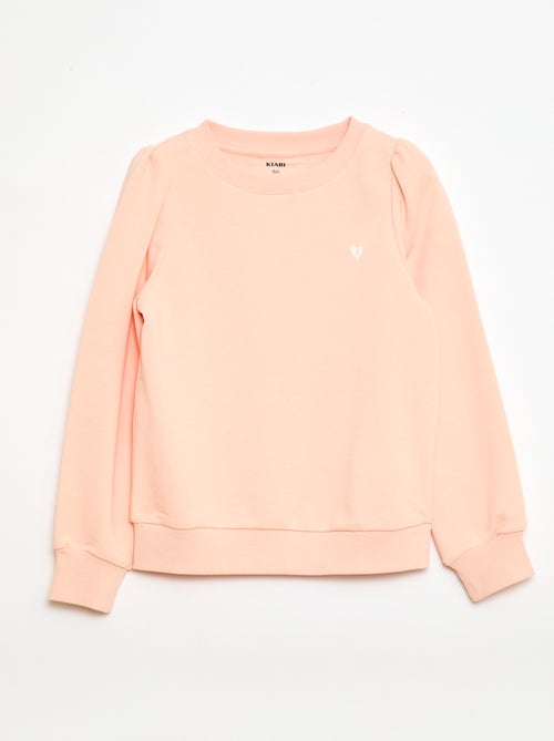 Sudadera de chándal lisa corazón bordado - Kiabi