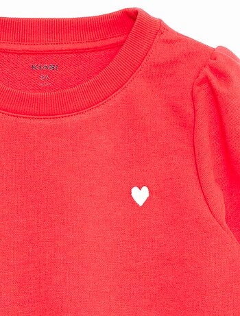 Sudadera de chándal lisa corazón bordado