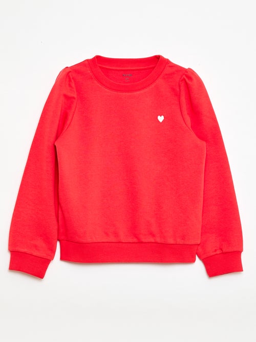 Sudadera de chándal lisa corazón bordado - Kiabi