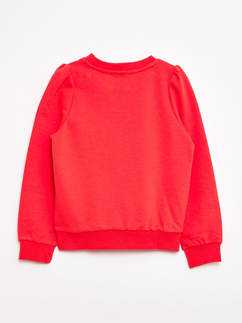 Sudadera de chándal lisa corazón bordado Rojo - Kiabi