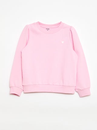 Sudadera de chándal lisa corazón bordado