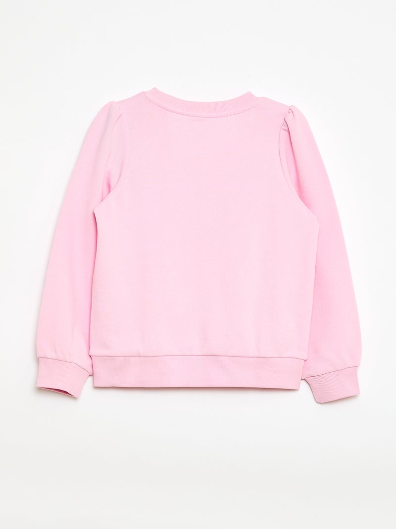 Sudadera de chándal lisa corazón bordado Rosa - Kiabi