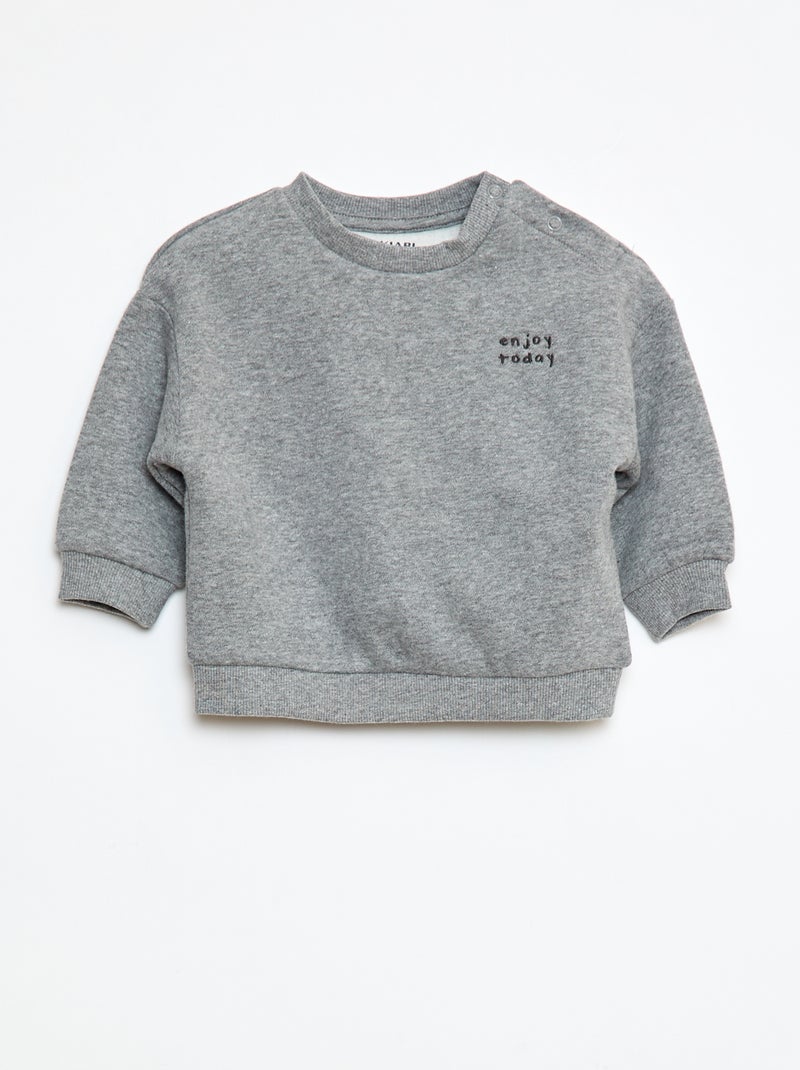 Sudadera de chándal lisa Gris - Kiabi